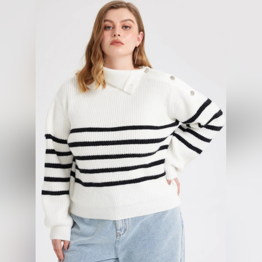 Asymmetrical Plus-Size Sweater